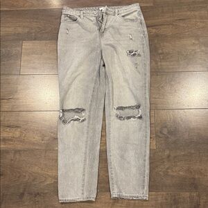 BP Light Gray Distressed Boyfriend Jeans